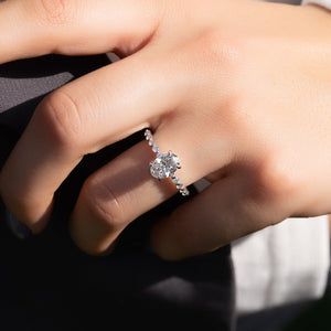 The Khloe Set With A 1 Carat Oval Moissanite