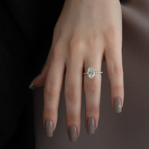 The Khloe Set With A 1.5 Carat Oval Lab Diamond