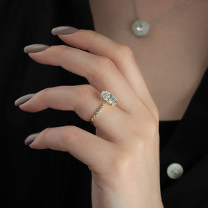The Khloe Set With A 1.5 Carat Oval Lab Diamond