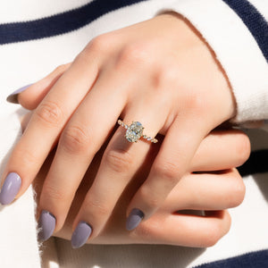 The Khloe Set With A 1.5 Carat Oval Lab Diamond