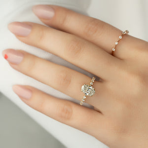 The Khloe Set With A 1.5 Carat Oval Lab Diamond