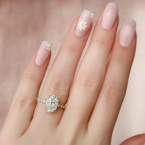 The Khloe Set With A 1.5 Carat Oval Lab Diamond