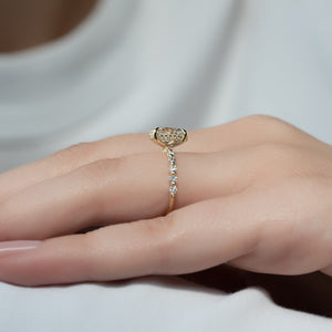 The Khloe Set With A 1.5 Carat Oval Lab Diamond