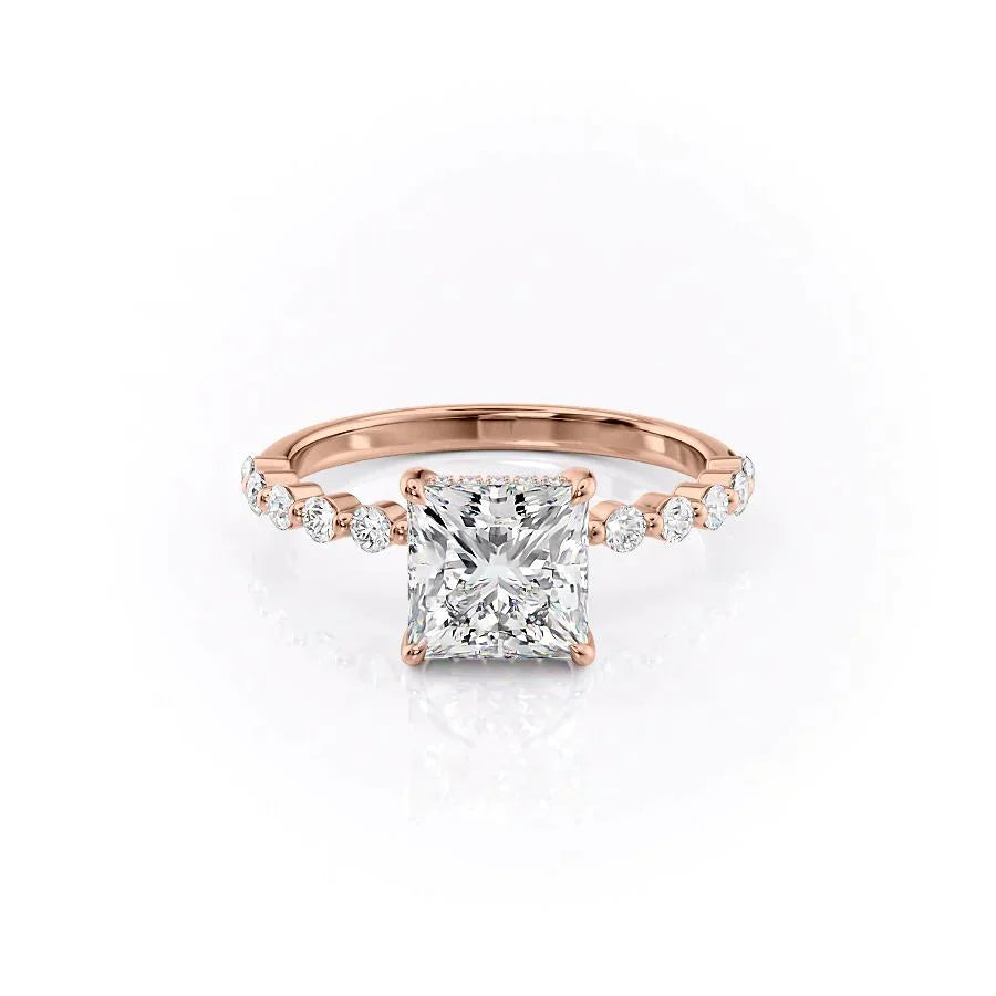 The Khloe Set With A 3 Carat Princess Lab Diamond