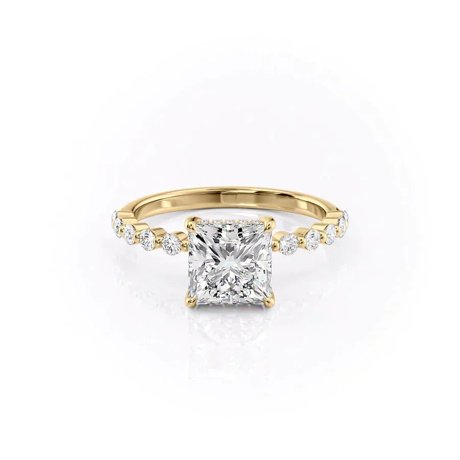 The Khloe Set With A 1 Carat Princess Moissanite