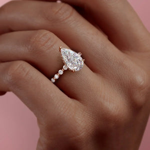 The Khloe Set With A 2 Carat Pear Lab Diamond