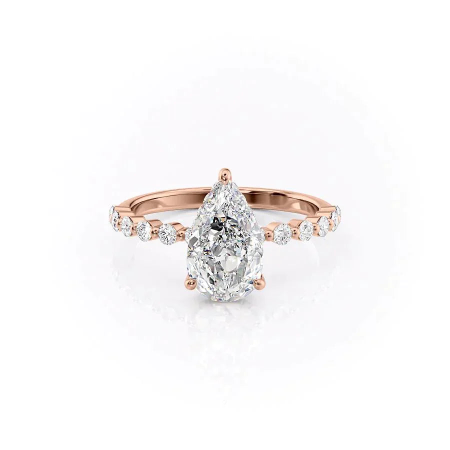 The Khloe Set With A 1 Carat Pear Lab Diamond