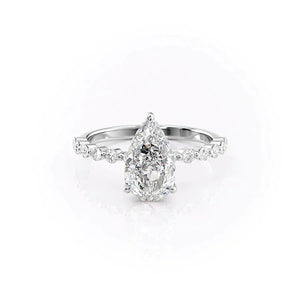 The Khloe Set With A 3 Carat Pear Lab Diamond