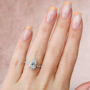 The Khloe Set With A 3 Carat Pear Moissanite