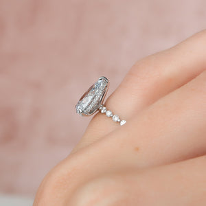 The Khloe Set With A 3 Carat Pear Moissanite