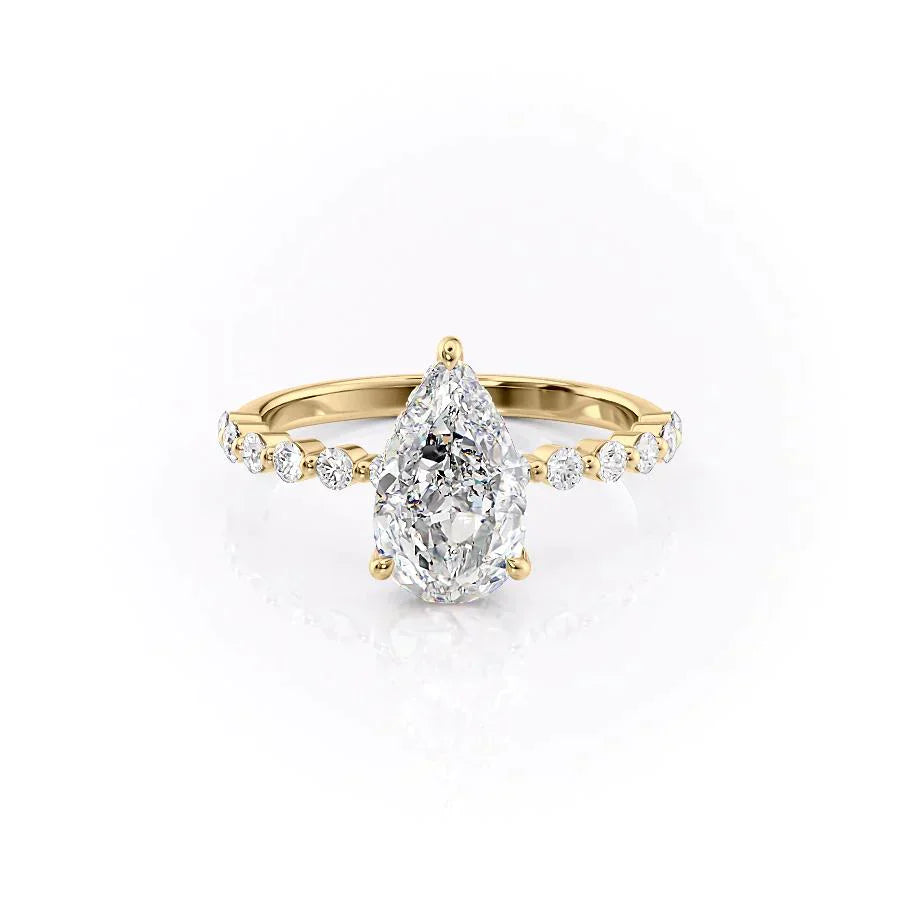 The Khloe Set With A 2 Carat Pear Moissanite