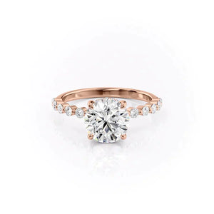 The Khloe Set With A 5 Carat Round Moissanite