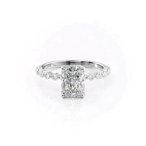 The Khloe Set With A 3 Carat Radiant Moissanite