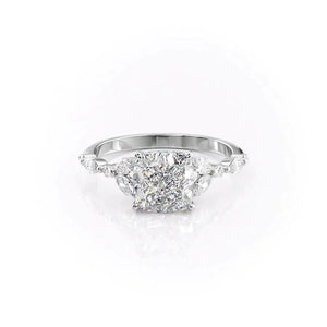 The Chelsea Set With A 2.5 Carat Cushion Lab Diamond