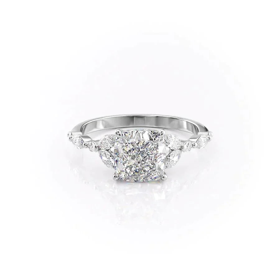 The Chelsea Set With A 1.5 Carat Cushion Lab Diamond