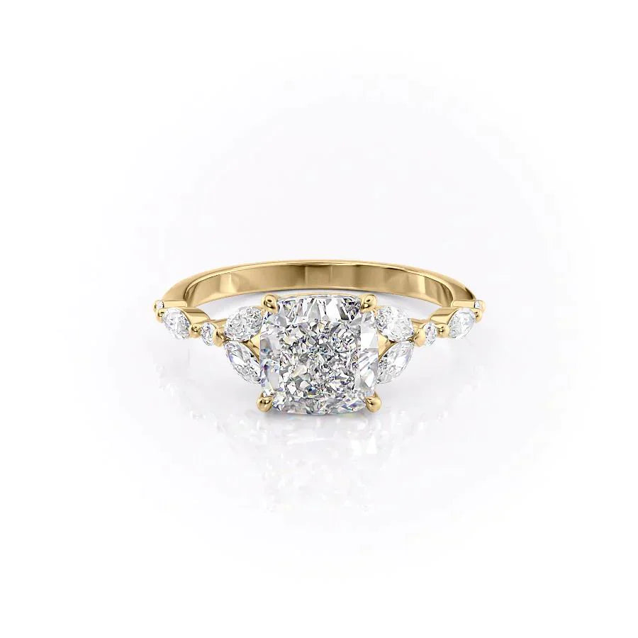 The Chelsea Set With A 2.5 Carat Cushion Lab Diamond