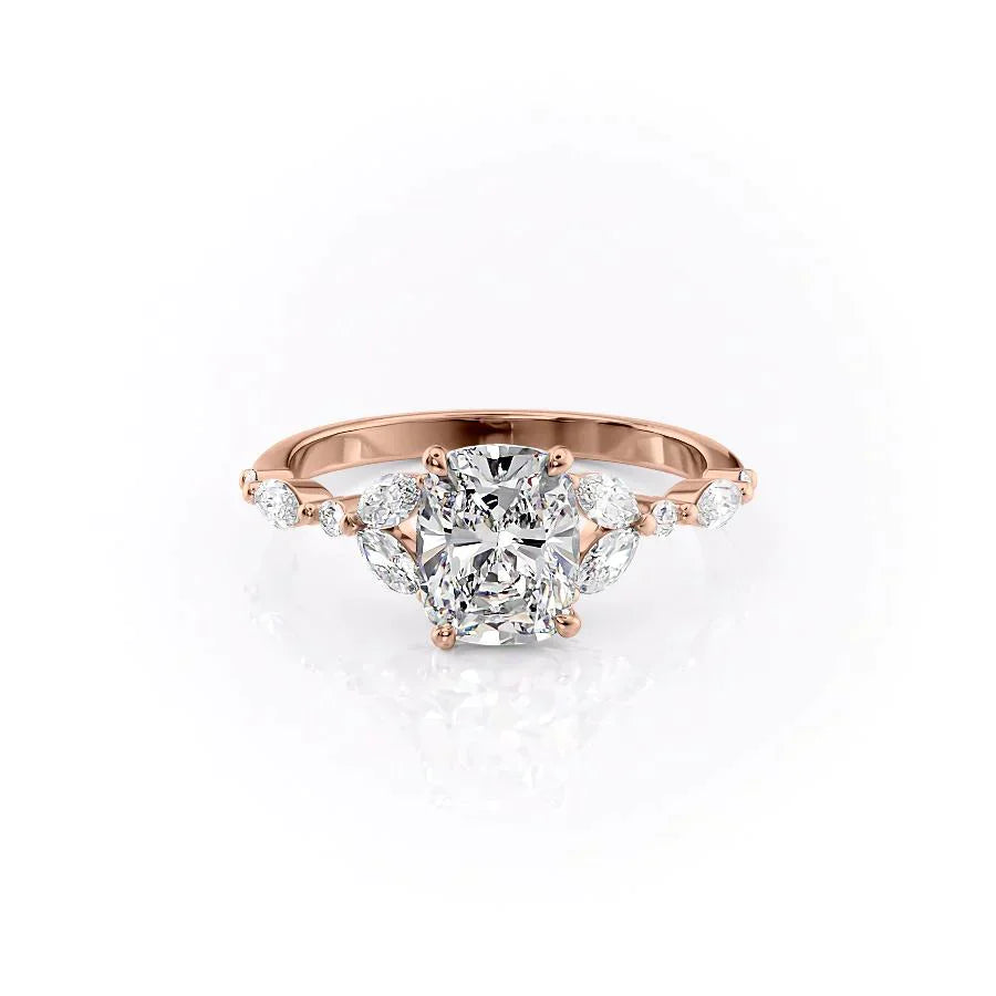 The Chelsea Set With A 1 Carat Elongated Cushion Lab Diamond
