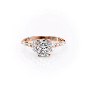 The Chelsea Set With A 1.5 Carat Elongated Cushion Lab Diamond