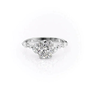 The Chelsea Set With A 1 Carat Elongated Cushion Moissanite