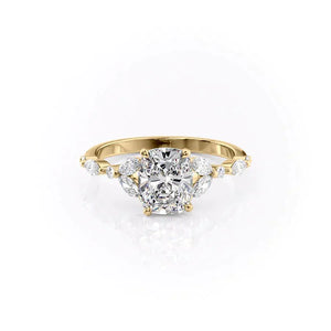 The Chelsea Set With A 1 Carat Elongated Cushion Lab Diamond