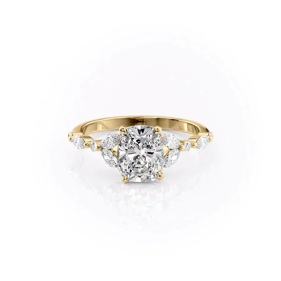 The Chelsea Set With A 2 Carat Elongated Cushion Lab Diamond