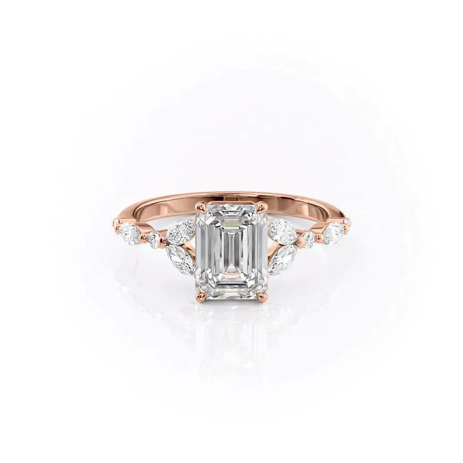 The Chelsea Set With A 1 Carat Emerald Moissanite