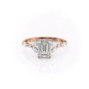 The Chelsea Set With A 1 Carat Emerald Moissanite