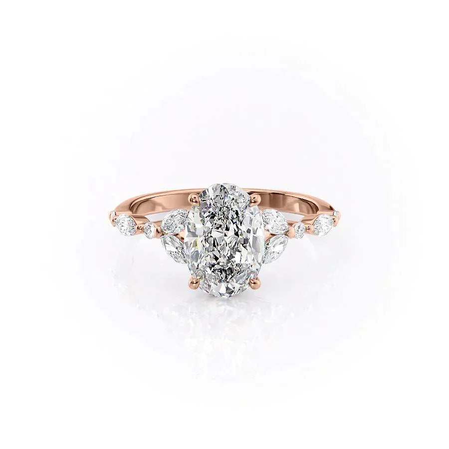 The Chelsea Set With A 1 Carat Oval Lab Diamond