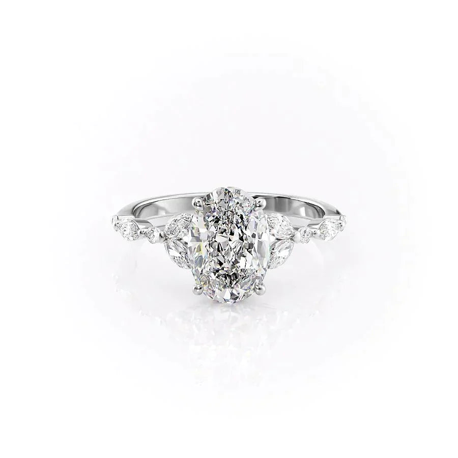 The Chelsea Set With A 3 Carat Oval Lab Diamond
