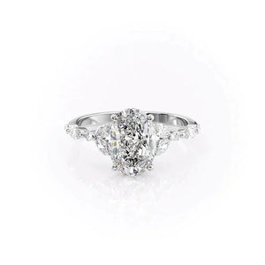 The Chelsea Set With A 1 Carat Oval Moissanite