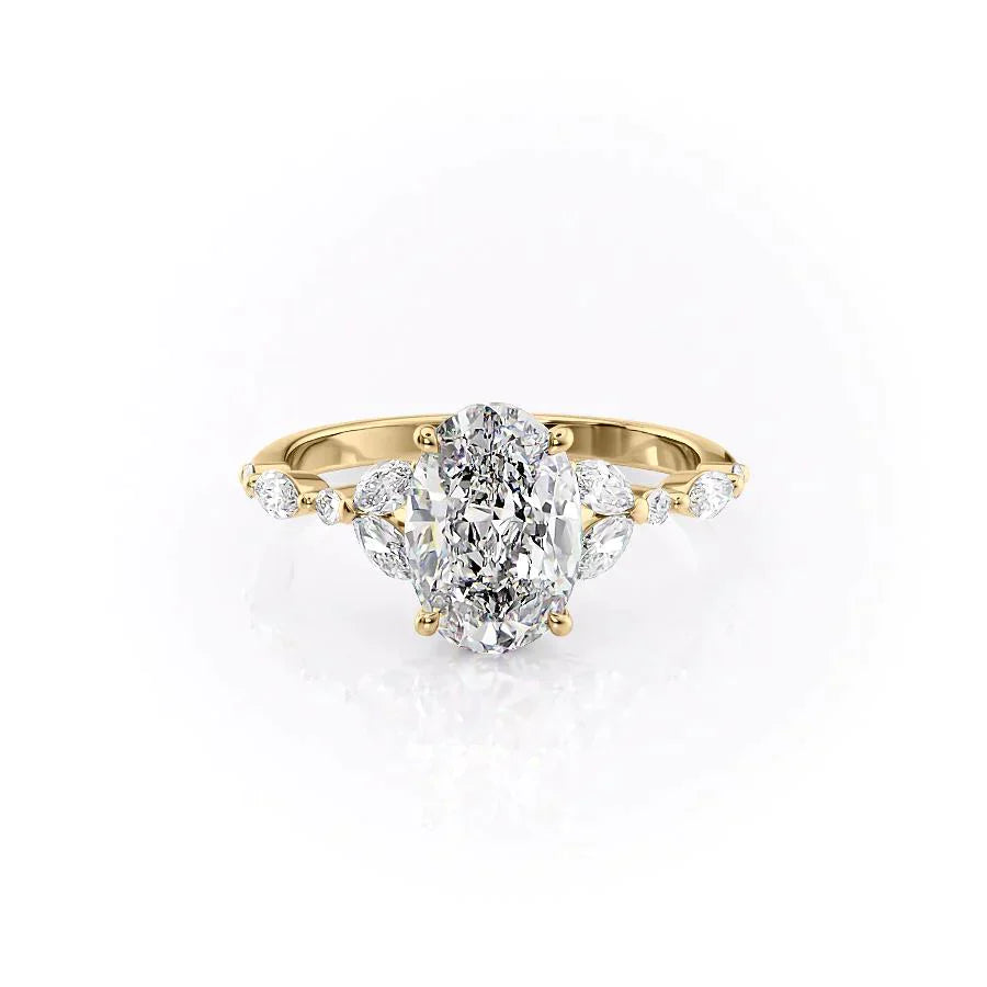 The Chelsea Set With A 1 Carat Oval Lab Diamond