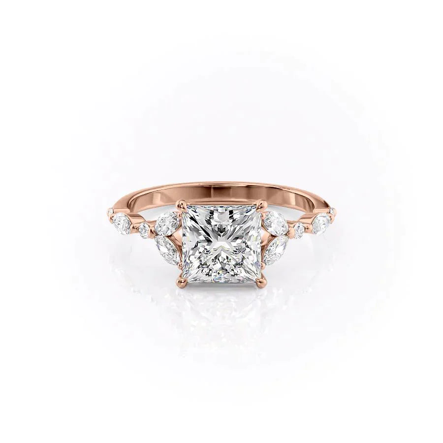 The Chelsea Set With A 1 Carat Princess Moissanite