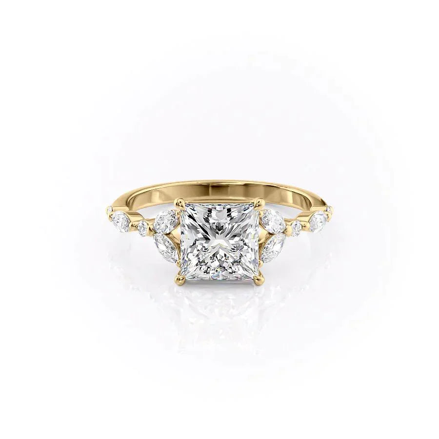 The Chelsea Set With A 2.5 Carat Princess Lab Diamond