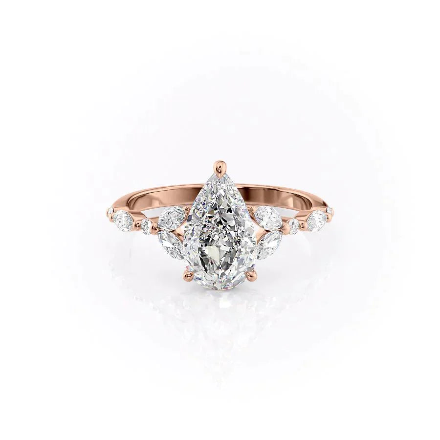The Chelsea Set With A 1 Carat Pear Moissanite