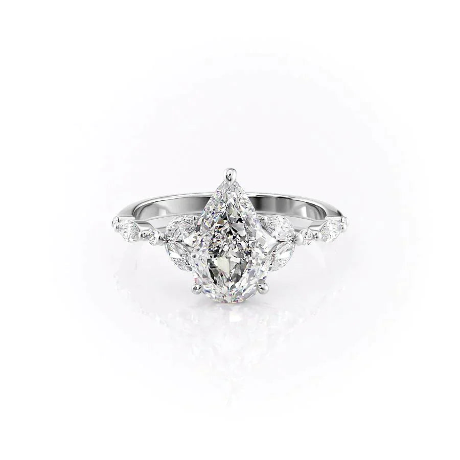 The Chelsea Set With A 3 Carat Pear Lab Diamond