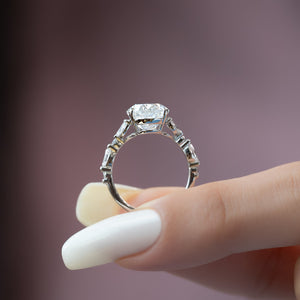 The Chelsea Set With A 1 Carat Pear Moissanite