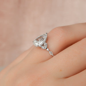 The Chelsea Set With A 1 Carat Pear Moissanite