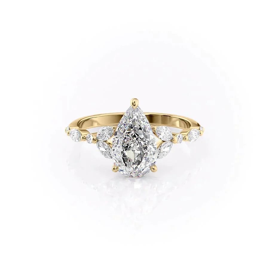 The Chelsea Set With A 1.5 Carat Pear Lab Diamond