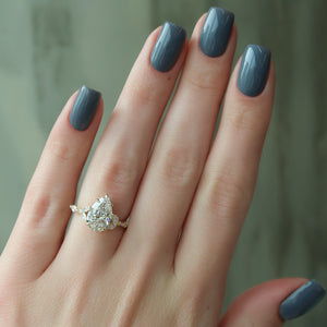 The Chelsea Set With A 3 Carat Pear Lab Diamond