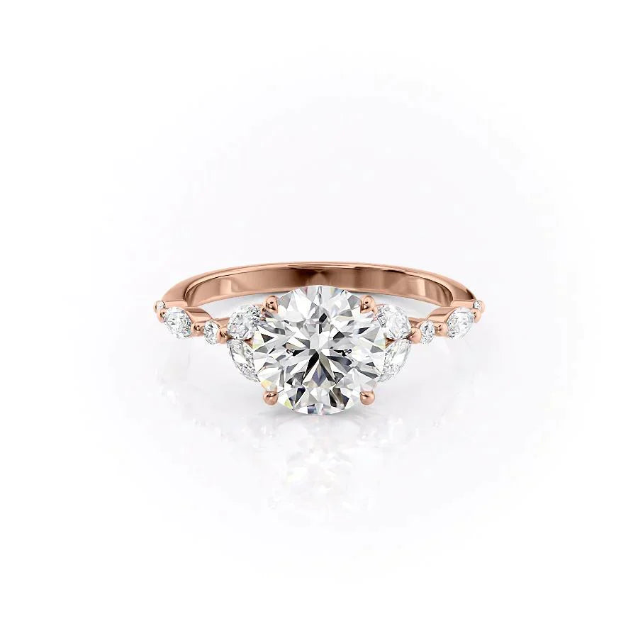 The Chelsea Set With A 2.5 Carat Round Lab Diamond