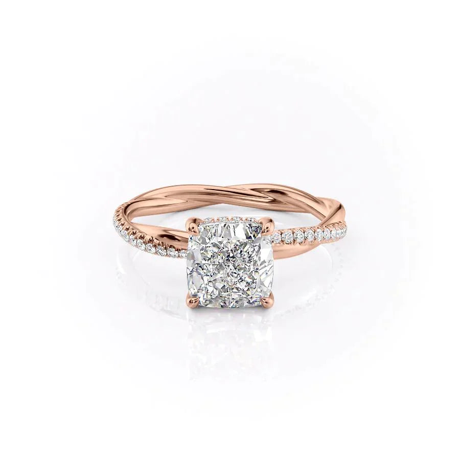 The Stacey Set With A 5 Carat Cushion Moissanite
