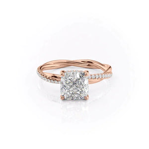 The Stacey Set With A 4.5 Carat Cushion Moissanite