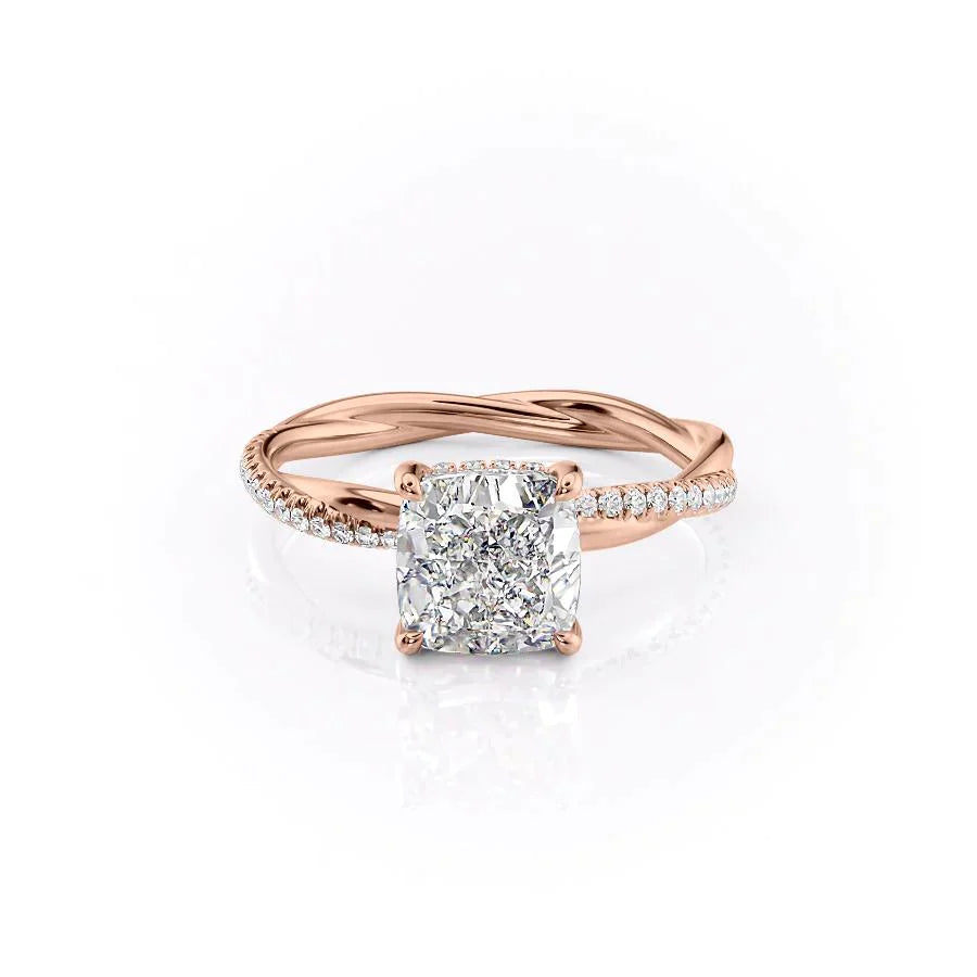 The Stacey Set With A 1 Carat Cushion Lab Diamond