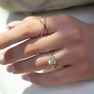 The Stacey Set With A 2.5 Carat Cushion Lab Diamond