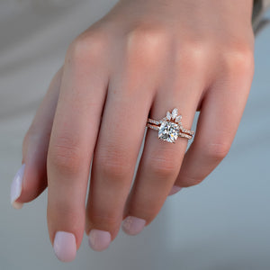 The Stacey Set With A 2.5 Carat Cushion Lab Diamond