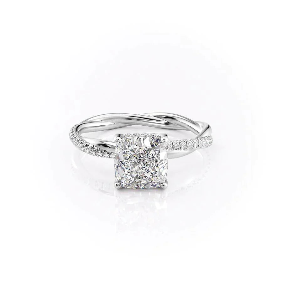 The Stacey Set With A 3 Carat Cushion Moissanite