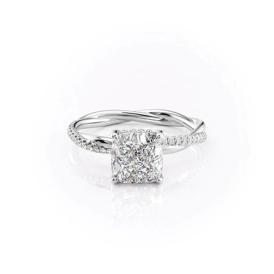 The Stacey Set With A 3 Carat Cushion Lab Diamond