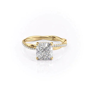 The Stacey Set With A 4 Carat Cushion Moissanite