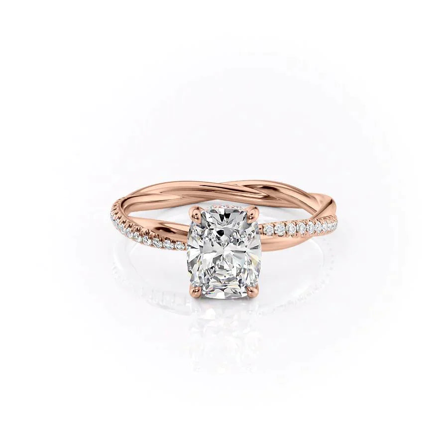 The Stacey Set With A 3 Carat Elongated Cushion Lab Diamond