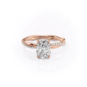 The Stacey Set With A 1.5 Carat Elongated Cushion Lab Diamond